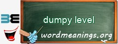 WordMeaning blackboard for dumpy level